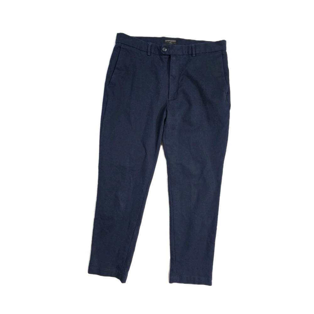 banana republic Men's  Dress Pants 34x32 Navy Blue  Cotton  Slim Fit